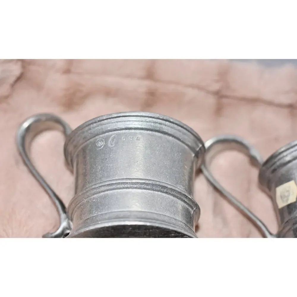 Mid Century Wilton Armentale Pewter Plough Tavern Mug Holder - Set of 4